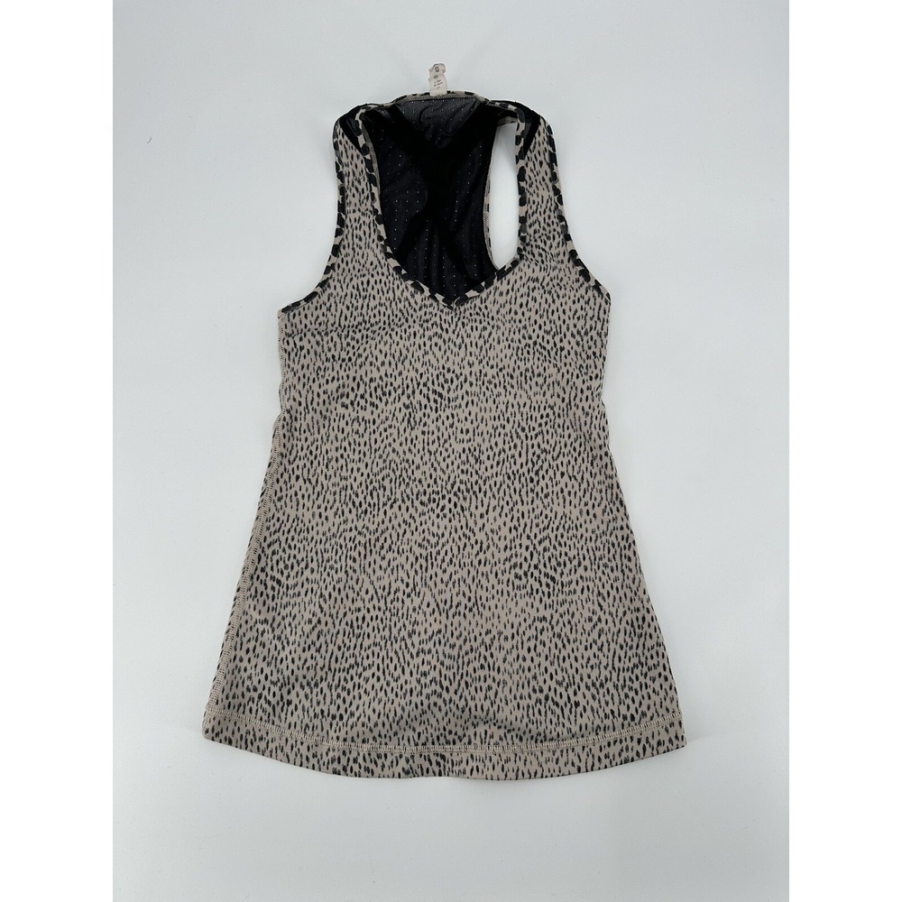 Lululemon Athletic Racerback Animal Print‎ Tank Built in Bra Size Women's Size 2